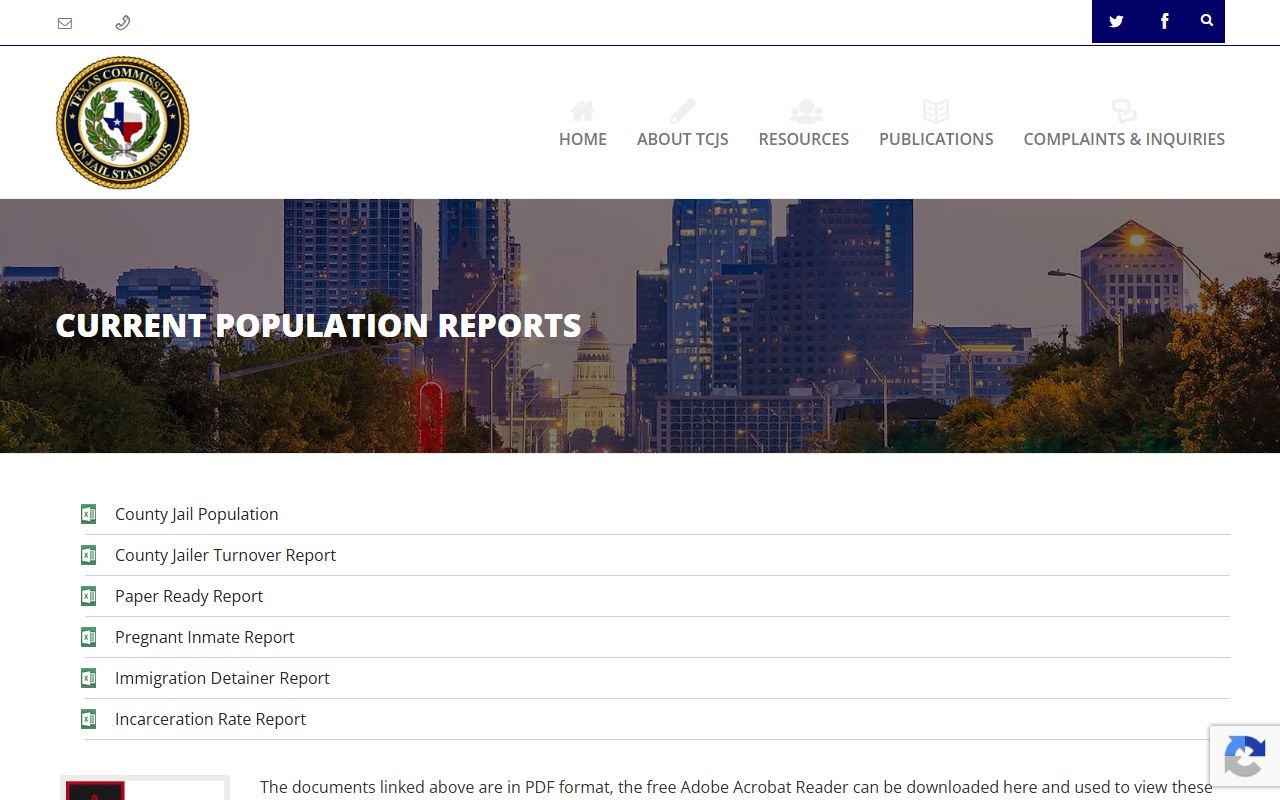 Montague County Detention Center inmate population TCJS report page